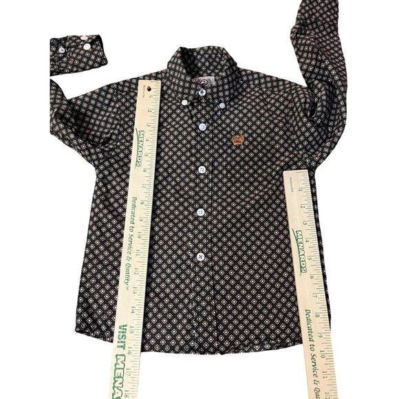 Cinch Western Shirt Toddler Boy 3T Black Brown Long Sleeve Button Down - Picture 9 of 14